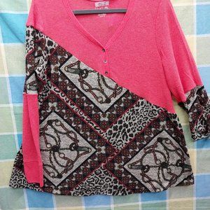 2470 Jeaniemade Size XL Upcycled Stretch Tunic Top